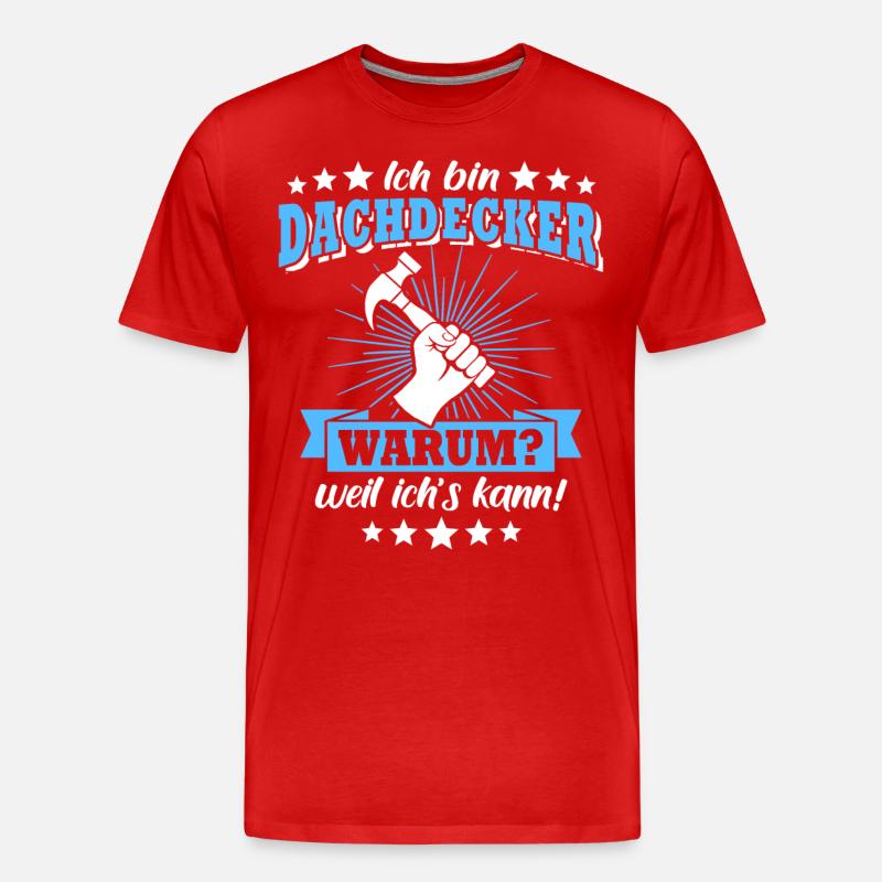 Dachdecker Dachspengler Dachklempner - Männer Premium Bio T-Shirt - Rot