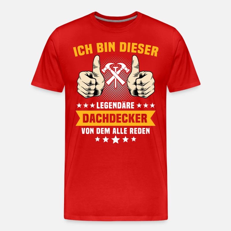 Dachdecker Dachspengler Dachklempner - Männer Premium Bio T-Shirt - Rot