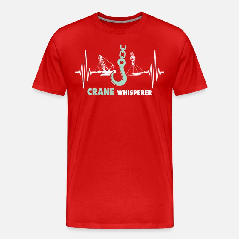 Kranführer EKG Kranfahrer Herzlinie - Männer Premium Bio T-Shirt - Rot
