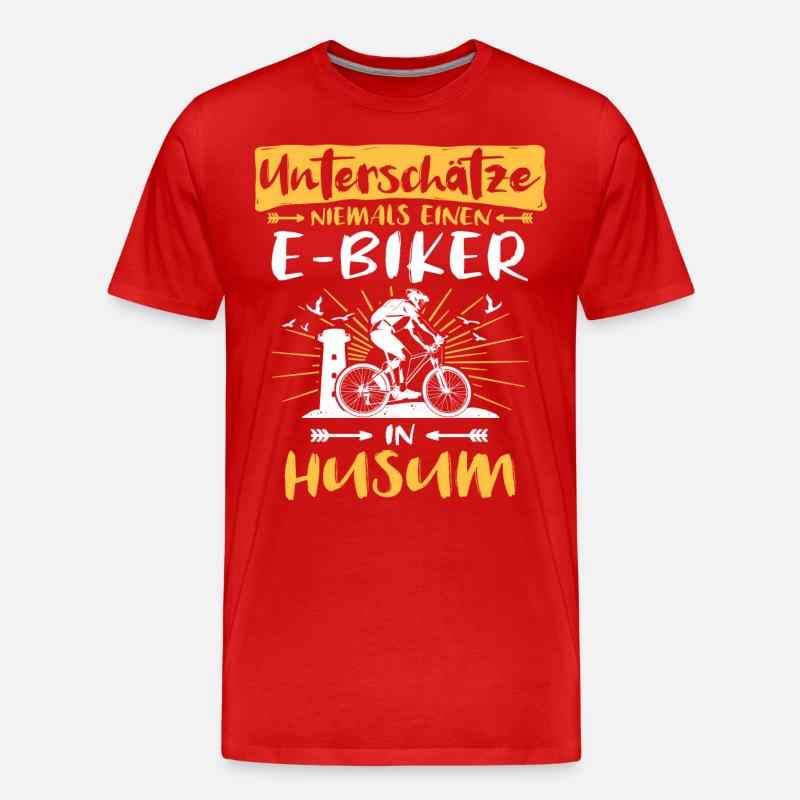Husum Ebike Husumer Ebiker - Männer Premium Bio T-Shirt - Rot