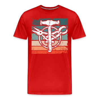 Signe de guilde Spengler Bauspengler - T-shirt bio Premium Homme - rouge - Devant - Damien (186cm)