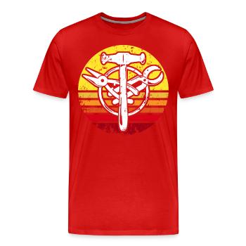 Signe de guilde Spengler Bauspengler - T-shirt bio Premium Homme - rouge - Devant - Damien (186cm)