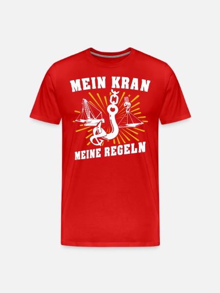 Kranführer Kran Kranfahrer - Männer Premium Bio T-Shirt - Rot