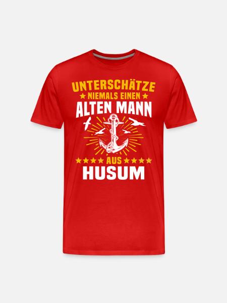 Husum Männer Husumer Mann - Männer Premium Bio T-Shirt - Rot