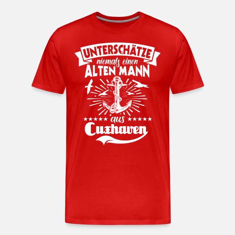 Cuxhaven - Männer Premium Bio T-Shirt - Rot