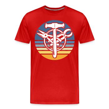 Guilde Spengler Motif Bauspengler - T-shirt bio Premium Homme - rouge - Devant - Damien (186cm)