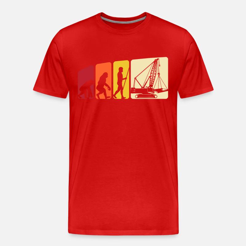 Kranführer Evolution Kranfahrer - Männer Premium Bio T-Shirt - Rot