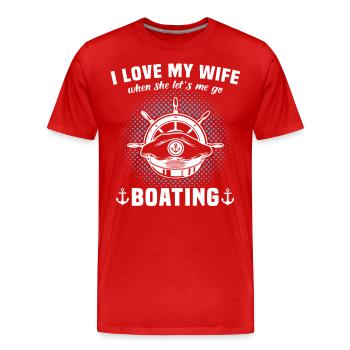 Captain Sailing Motorboat Captain - Men's Premium Organic T-Shirt - red - Front - Damien (186cm)
