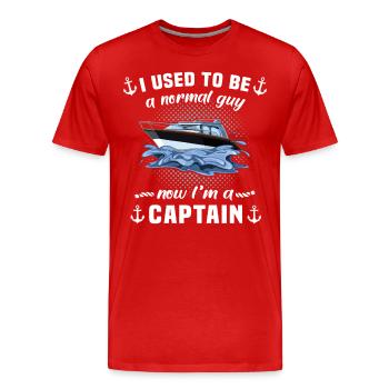 Captain Captain Boat - Men's Premium Organic T-Shirt - red - Front - Damien (186cm)