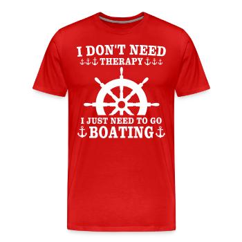 Captain Captain Boat - Men's Premium Organic T-Shirt - red - Front - Damien (186cm)