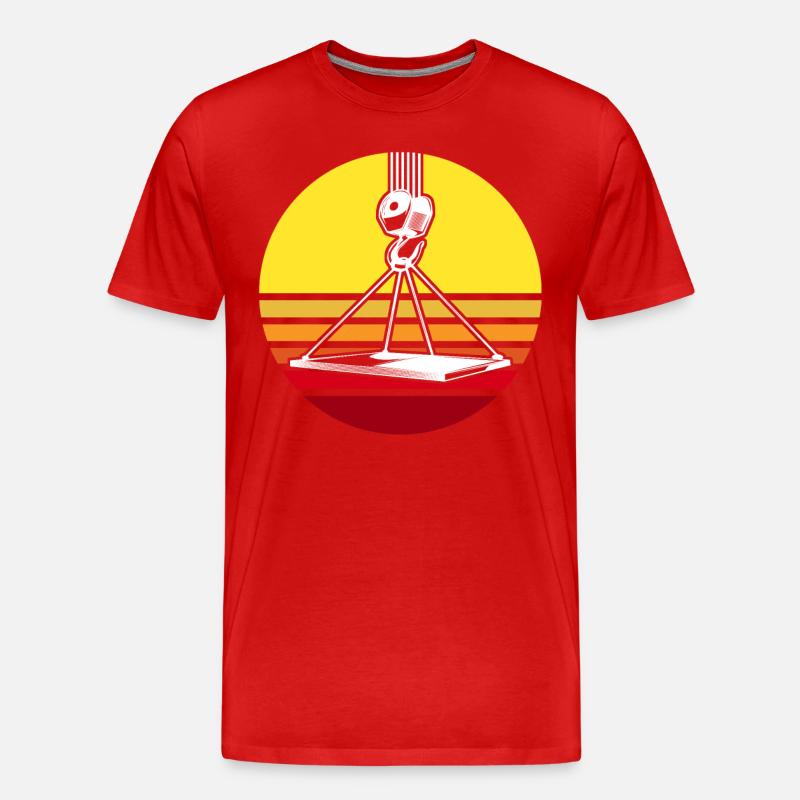 Kranführer Raupenkran Kranfahrer Kran - Männer Premium Bio T-Shirt - Rot