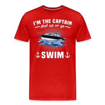 Captain Boat Dicts Propriétaire de bateau - T-shirt bio Premium Homme - rouge - Devant - Damien (186cm)