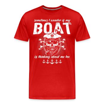 Captain Boat Dicts Propriétaire de bateau - T-shirt bio Premium Homme - rouge - Devant - Damien (186cm)