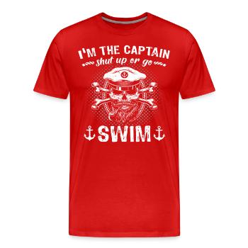 Captain Boat Dicts Propriétaire de bateau - T-shirt bio Premium Homme - rouge - Devant - Damien (186cm)