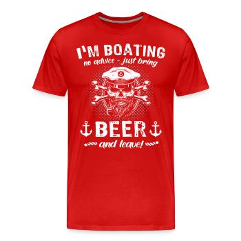 Captain Beer Boat Sayings - Men's Premium Organic T-Shirt - red - Front - Damien (186cm)