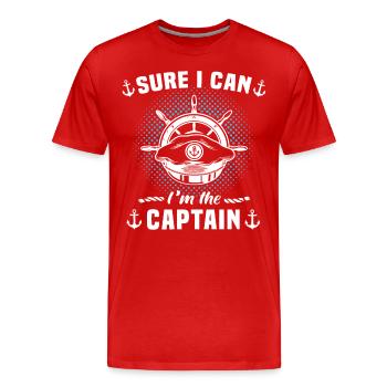 Capitaine de bateau licence bateau de sport - T-shirt bio Premium Homme - rouge - Devant - Damien (186cm)
