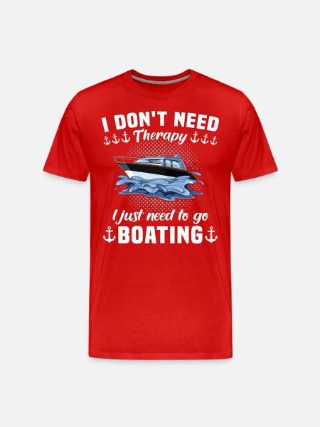 Captain Boating Therapy - Männer Premium Bio T-Shirt - Rot