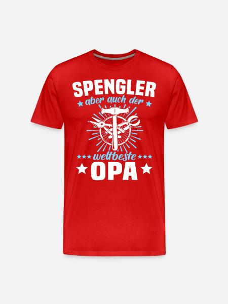 Spengler Opa Bauspengler Grossvater - Männer Premium Bio T-Shirt - Rot