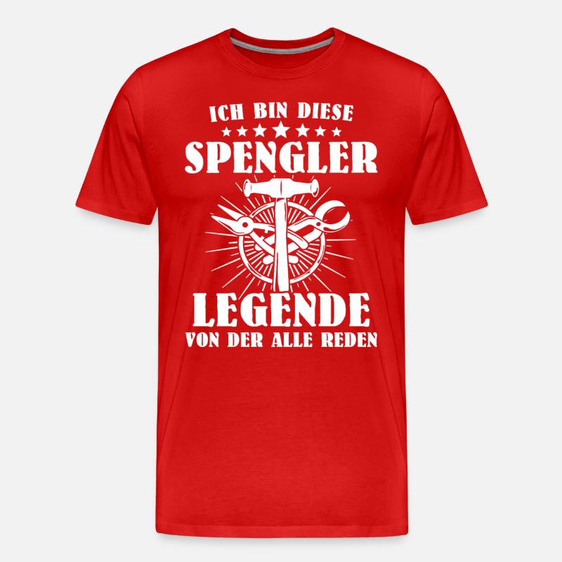 Spengler Bauspengler Karosseriespengler - Männer Premium Bio T-Shirt - Rot