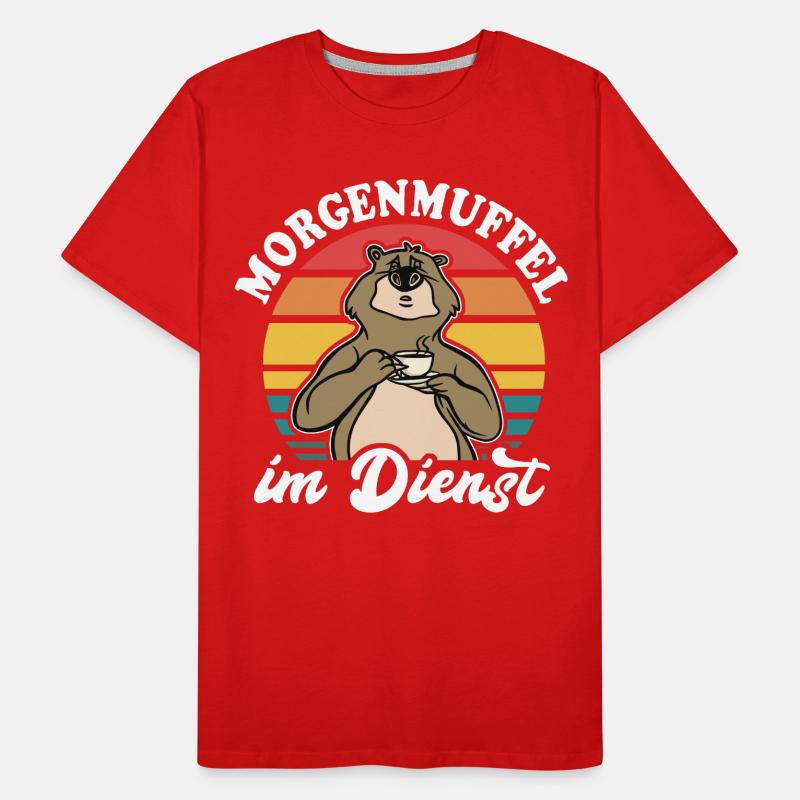 Bär Kaffee Bärchen Morgenmuffel Männer Premium Bio T-Shirt
