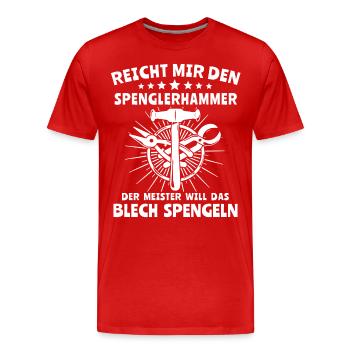 Spengler Spengeln Karosseriespengler - Männer Premium Bio T-Shirt - Rot - Vorne - Damien (186cm)