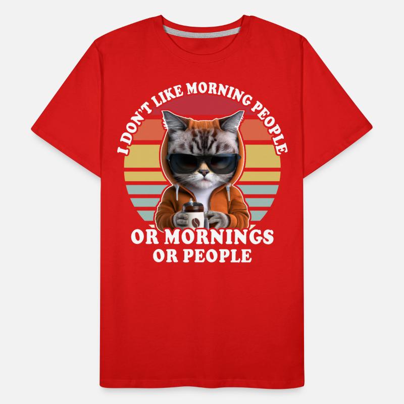 Chat boit café Grouch du matin T-shirt bio Premium Homme