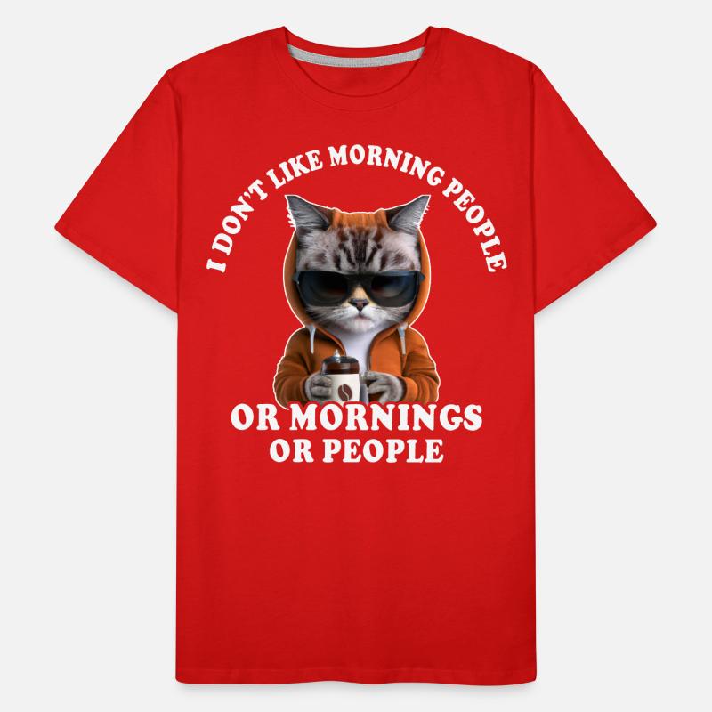 Morgenmuffel Kaffeetrinker Katze Kaffee Männer Premium Bio T-Shirt