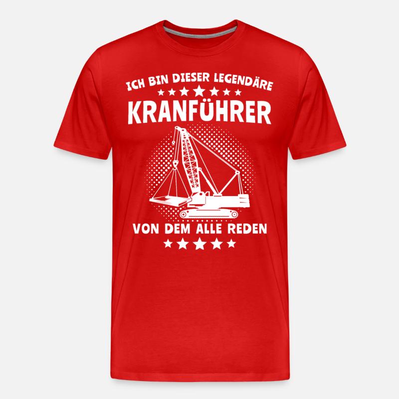 Kranführer Kran Kranfahrer - Männer Premium Bio T-Shirt - Rot
