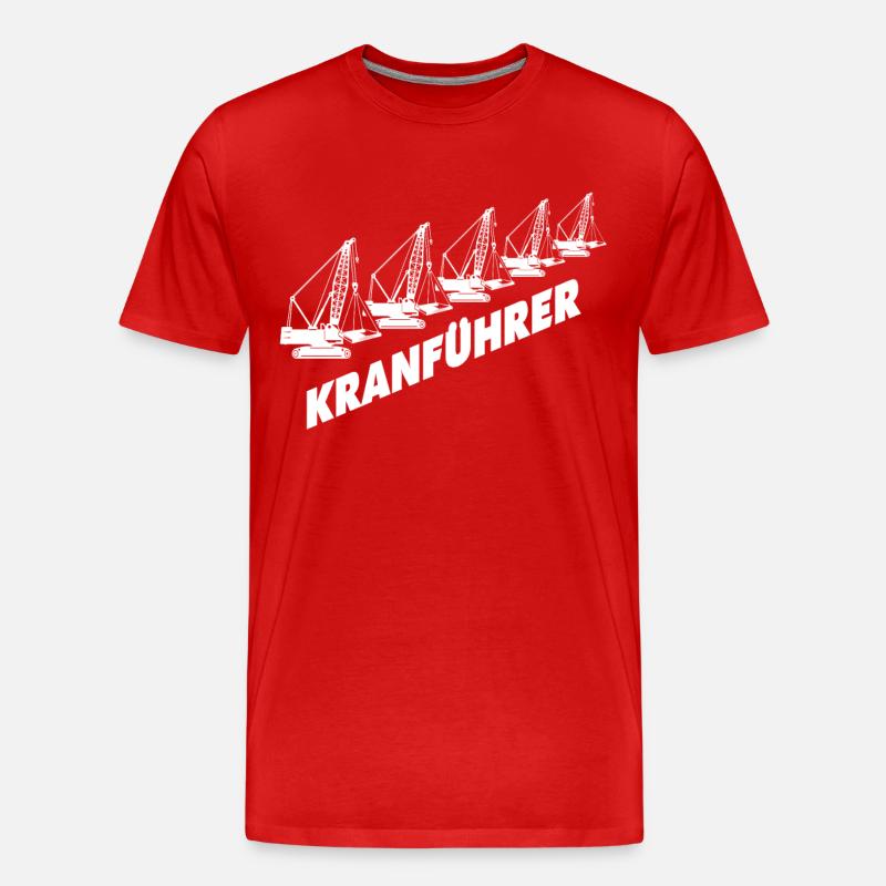 Kranfahrer Kranführer Kran - Männer Premium Bio T-Shirt - Rot