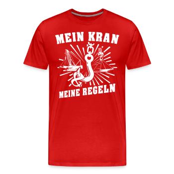 Kranfuehrer Kran Kranfahrer - Männer Premium Bio T-Shirt - Rot - Vorne - Damien (186cm)