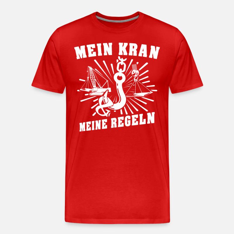 Kranfuehrer Kran Kranfahrer - Männer Premium Bio T-Shirt - Rot