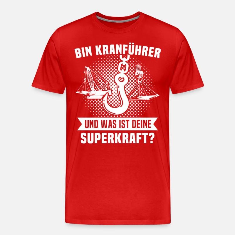 Kranfuehrer Kran Kranfahrer - Männer Premium Bio T-Shirt - Rot