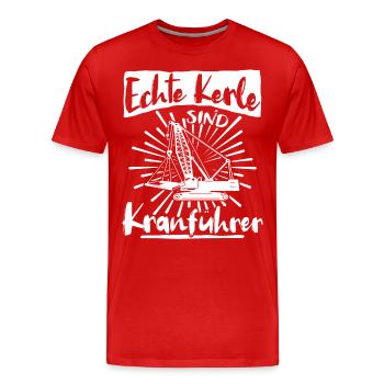 Kranfuehrer Kran Kranfahrer - Männer Premium Bio T-Shirt - Rot - Vorne - Damien (186cm)