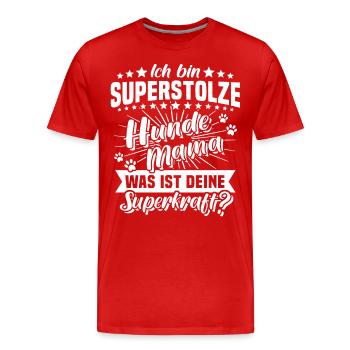 Hundepfote Hundemama Hunde - Männer Premium Bio T-Shirt - Rot - Vorne - Damien (186cm)