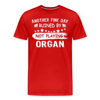 Orgue organiste Orgue d’église Orgue d’église - T-shirt bio Premium Homme - rouge - Devant - Damien (186cm)