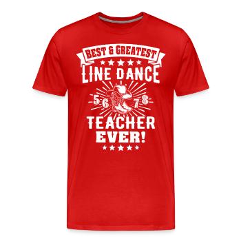 Line Dancing Lehrer Line Dance - Männer Premium Bio T-Shirt - Rot - Vorne - Damien (186cm)