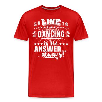 Danse en ligne Danse en ligne - T-shirt bio Premium Homme - rouge - Devant - Damien (186cm)