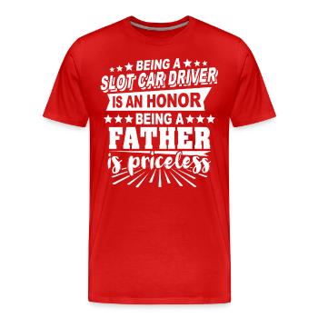 Slot Car Vater - Männer Premium Bio T-Shirt - Rot - Vorne - Damien (186cm)