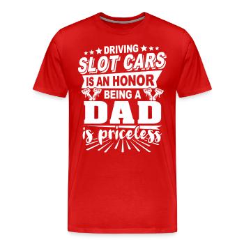 Slot Car Papa - Männer Premium Bio T-Shirt - Rot - Vorne - Damien (186cm)