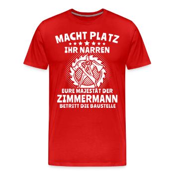 Zimmermann Zimmerer - Männer Premium Bio T-Shirt - Rot - Vorne - Damien (186cm)
