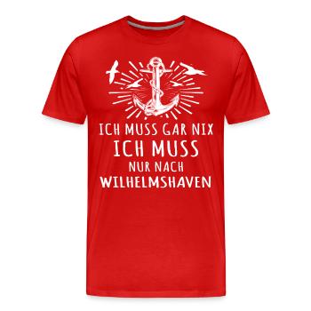 Wilhelmshaven Urlaub - Männer Premium Bio T-Shirt - Rot - Vorne - Damien (186cm)