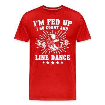 Danse en ligne Danse en ligne - T-shirt bio Premium Homme - rouge - Devant - Damien (186cm)