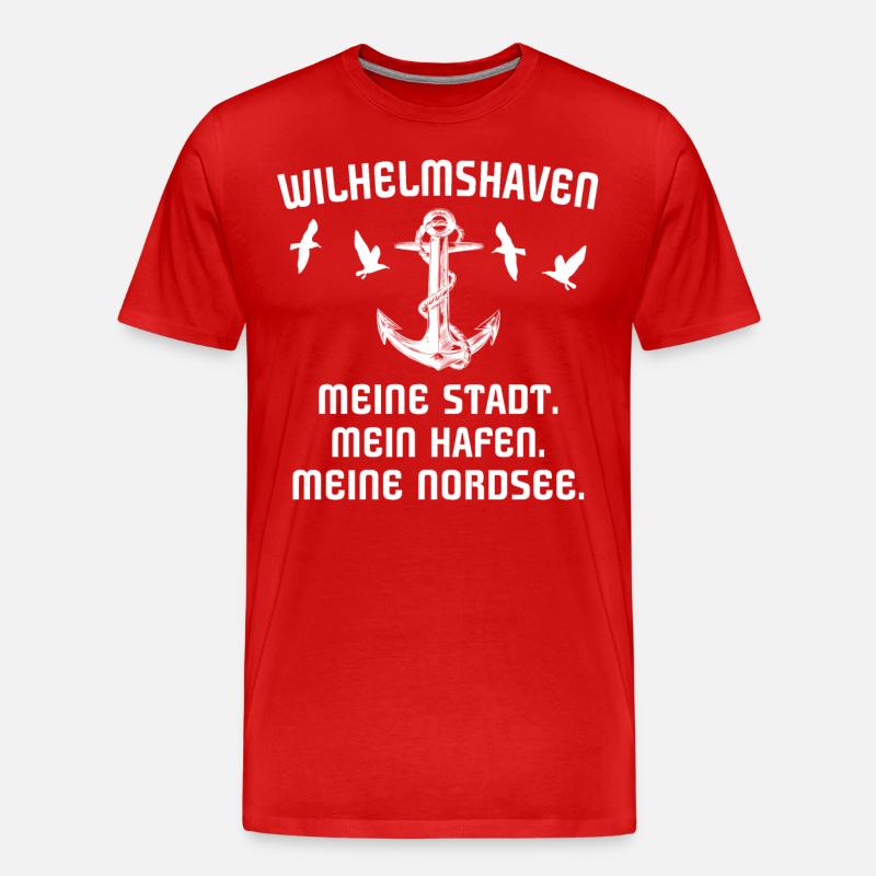 Wilhelmshaven Sprüche - Männer Premium Bio T-Shirt - Rot