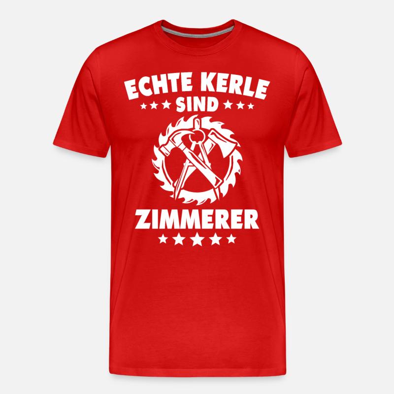 Zimmermann Beruf Zimmerer - Männer Premium Bio T-Shirt - Rot