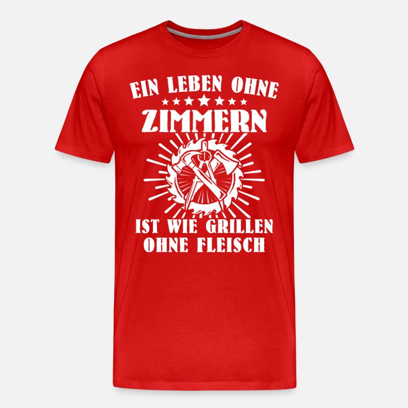 Zimmermann Beruf Zimmerer - Männer Premium Bio T-Shirt - Rot