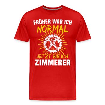Zimmermann Zimmerer Zimmerei - Männer Premium Bio T-Shirt - Rot - Vorne - Damien (186cm)