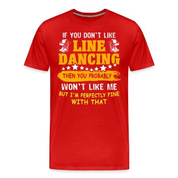 Line Dancer Line Dancing - Men's Premium Organic T-Shirt - red - Front - Damien (186cm)