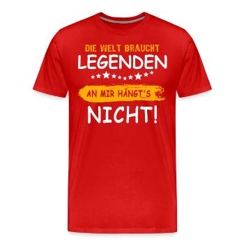 Legende Sprüche Legenden - Männer Premium Bio T-Shirt - Rot - Vorne - Damien (186cm)