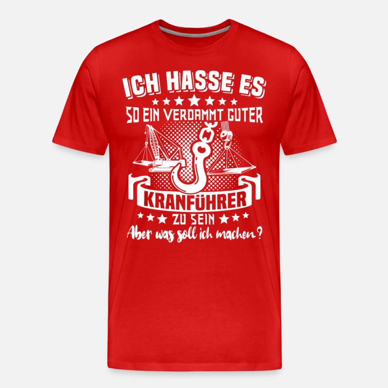 Kranfahrer Kranführer Kran - Männer Premium Bio T-Shirt - Rot