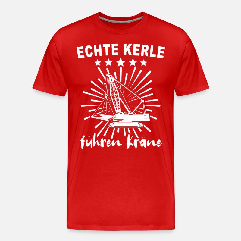 Kranfahrer Kranführer Kran - Männer Premium Bio T-Shirt - Rot